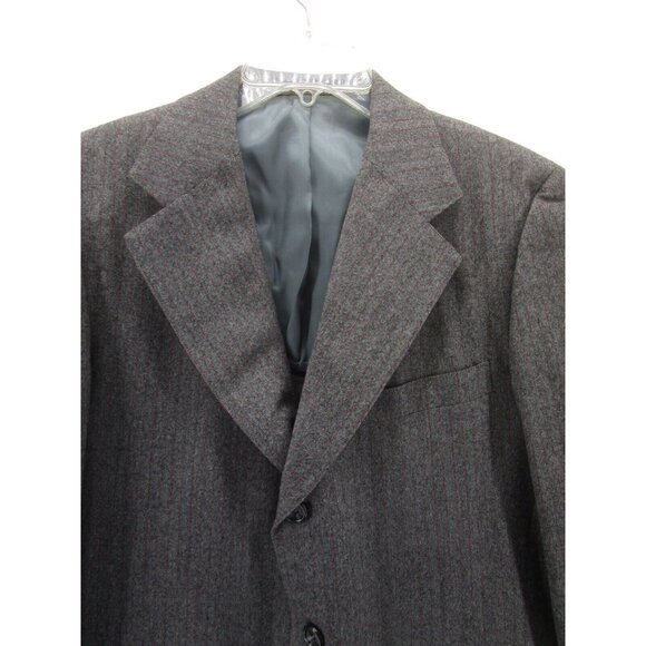 VINTAGE Hickey Freeman Sport Coat 40 Herringbone Striped Wool Blazer - Picture 2 of 13